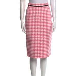 MSGM pink tweed houndstooth skirt